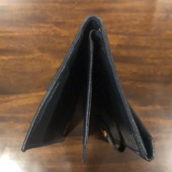 GUCCI GG Monogram Navy Blue Leather and Coated Canvas Long Bifold Wallet Vintage - Picture 16 of 17